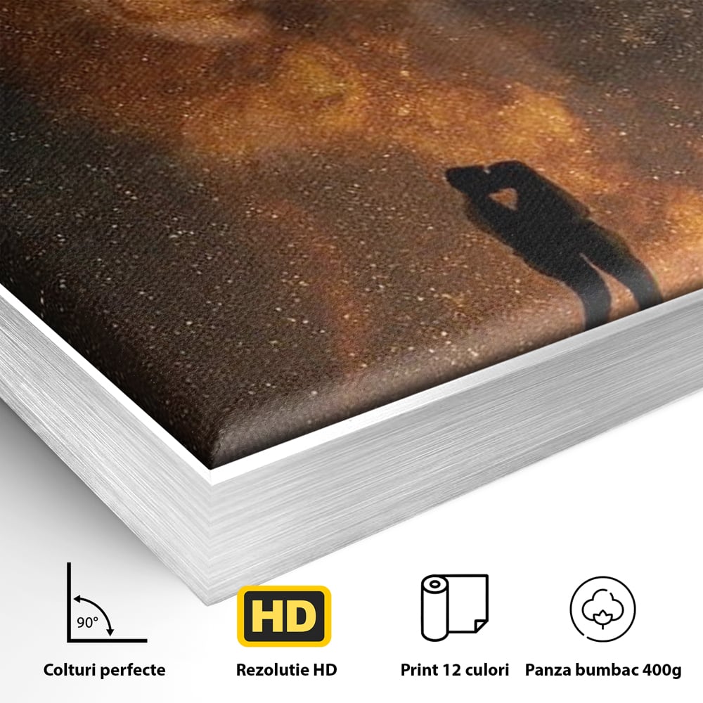 Tablou Canvas Premium LuxCanva® E1027, Iubire Dincolo de Stele, Astral, Cosmic, Univers, Indragostiti, Destin, Living Room, Culori vibrante