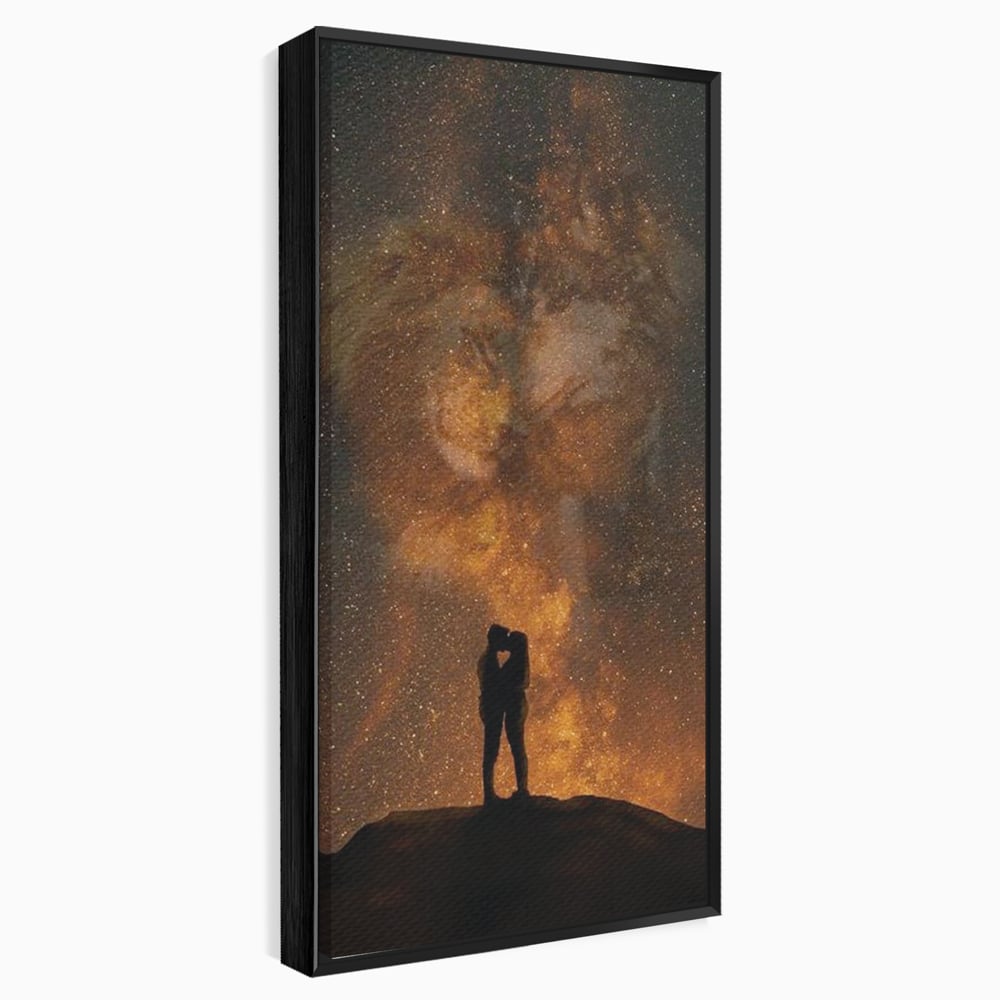Tablou Canvas Premium LuxCanva® E1027, Iubire Dincolo de Stele, Astral, Cosmic, Univers, Indragostiti, Destin, Living Room, Culori vibrante