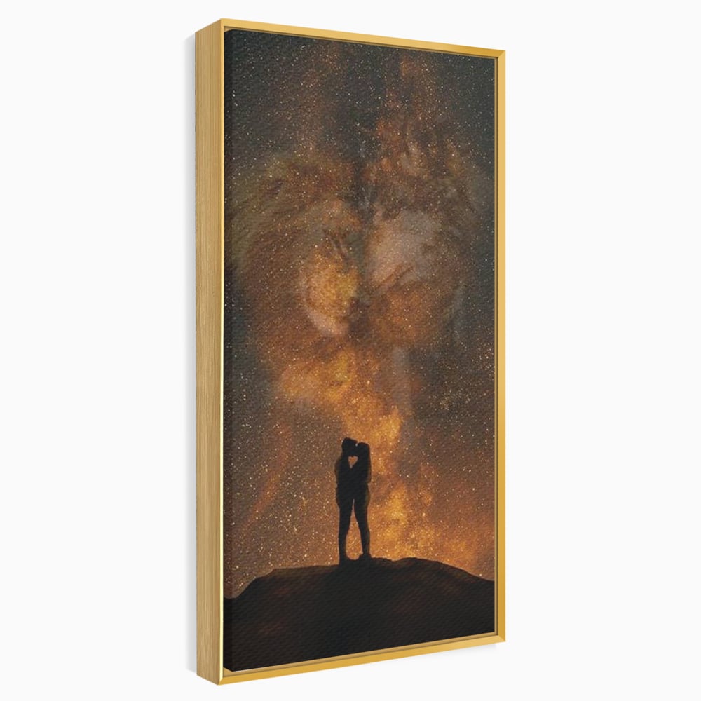 Tablou Canvas Premium LuxCanva® E1027, Iubire Dincolo de Stele, Astral, Cosmic, Univers, Indragostiti, Destin, Living Room, Culori vibrante