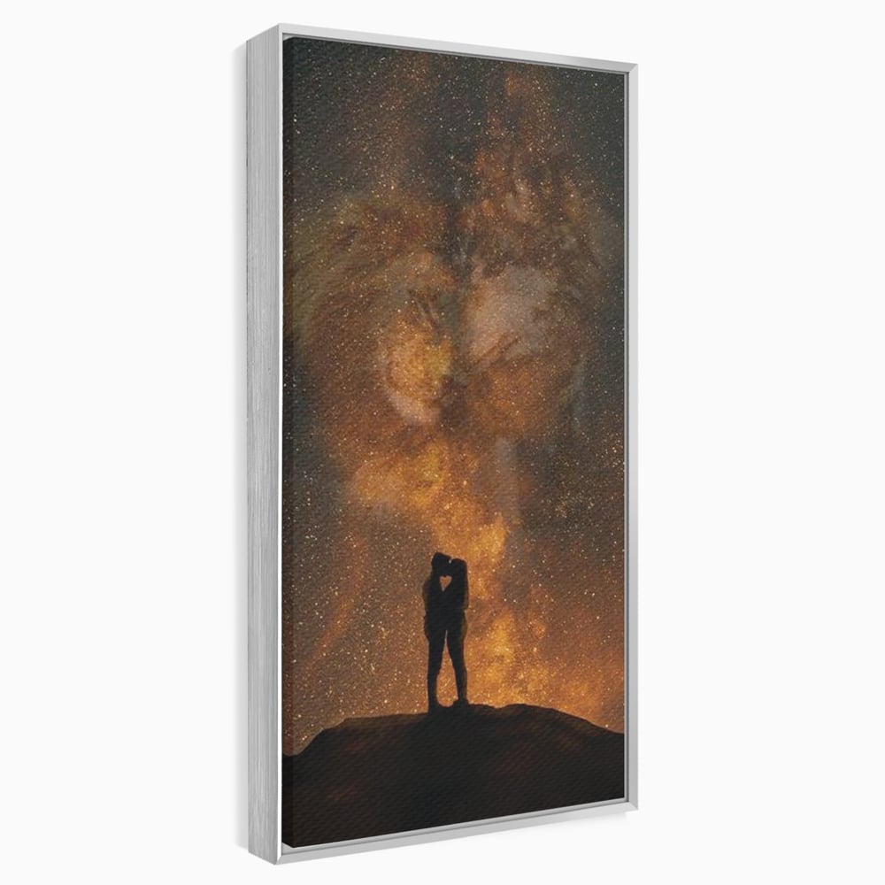 Tablou Canvas Premium LuxCanva® E1027, Iubire Dincolo de Stele, Astral, Cosmic, Univers, Indragostiti, Destin, Living Room, Culori vibrante