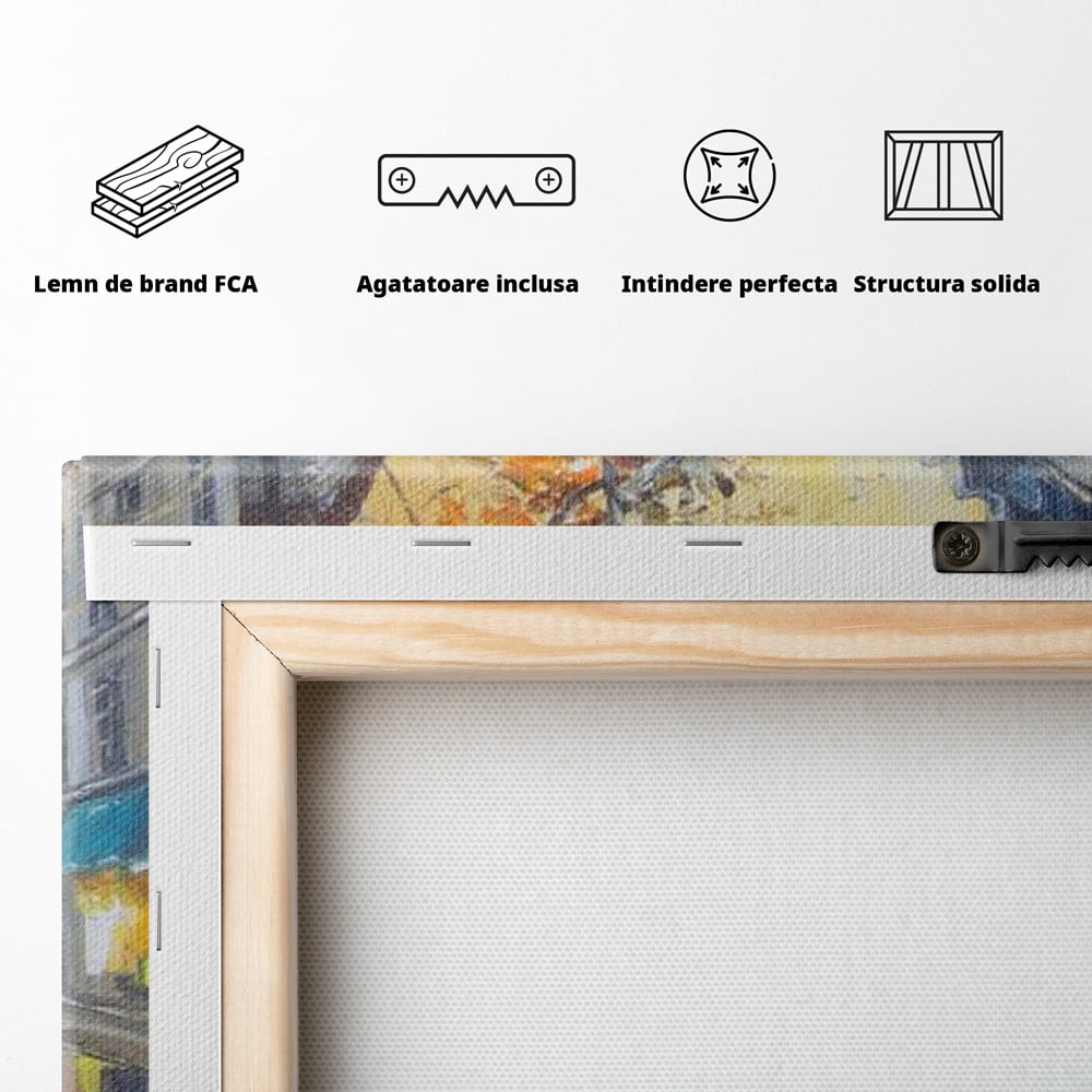 Leinwandbilder Premium LuxCanva® E1029, Pariser Herbst, Regen, regnerisch, Stadt, Herbst, Regenschirm, Gelassenheit, Gelassenheit, Wohnzimmer, leuchtende Farben