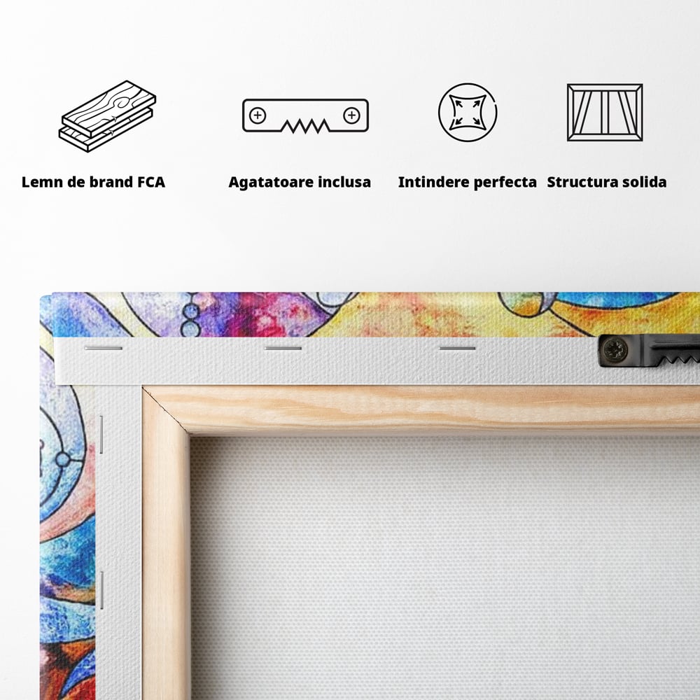 Tablou Canvas Premium, LuxCanva® E1030, Dialogul Sufletelor, Dualitate, Mister, Chipuri, Spiritual, Pereche, Living Room, Culori vibrante
