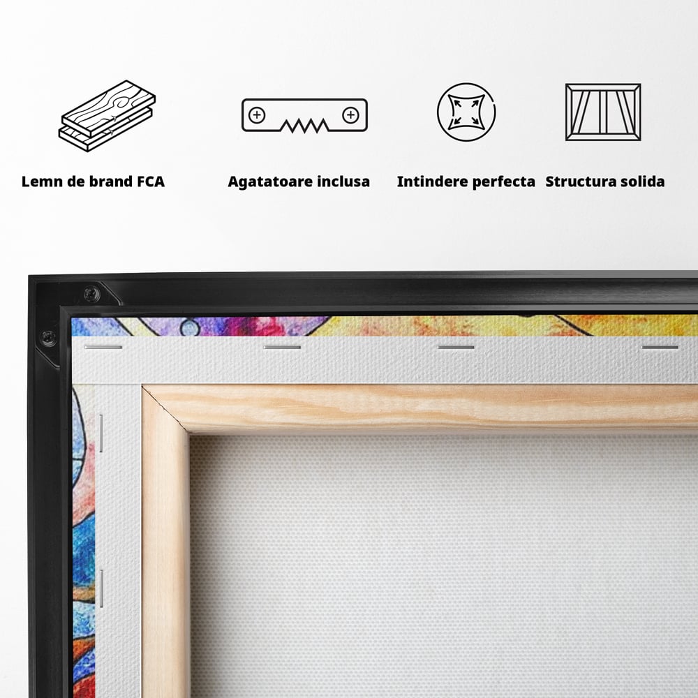 Tablou Canvas Premium, LuxCanva® E1030, Dialogul Sufletelor, Dualitate, Mister, Chipuri, Spiritual, Pereche, Living Room, Culori vibrante