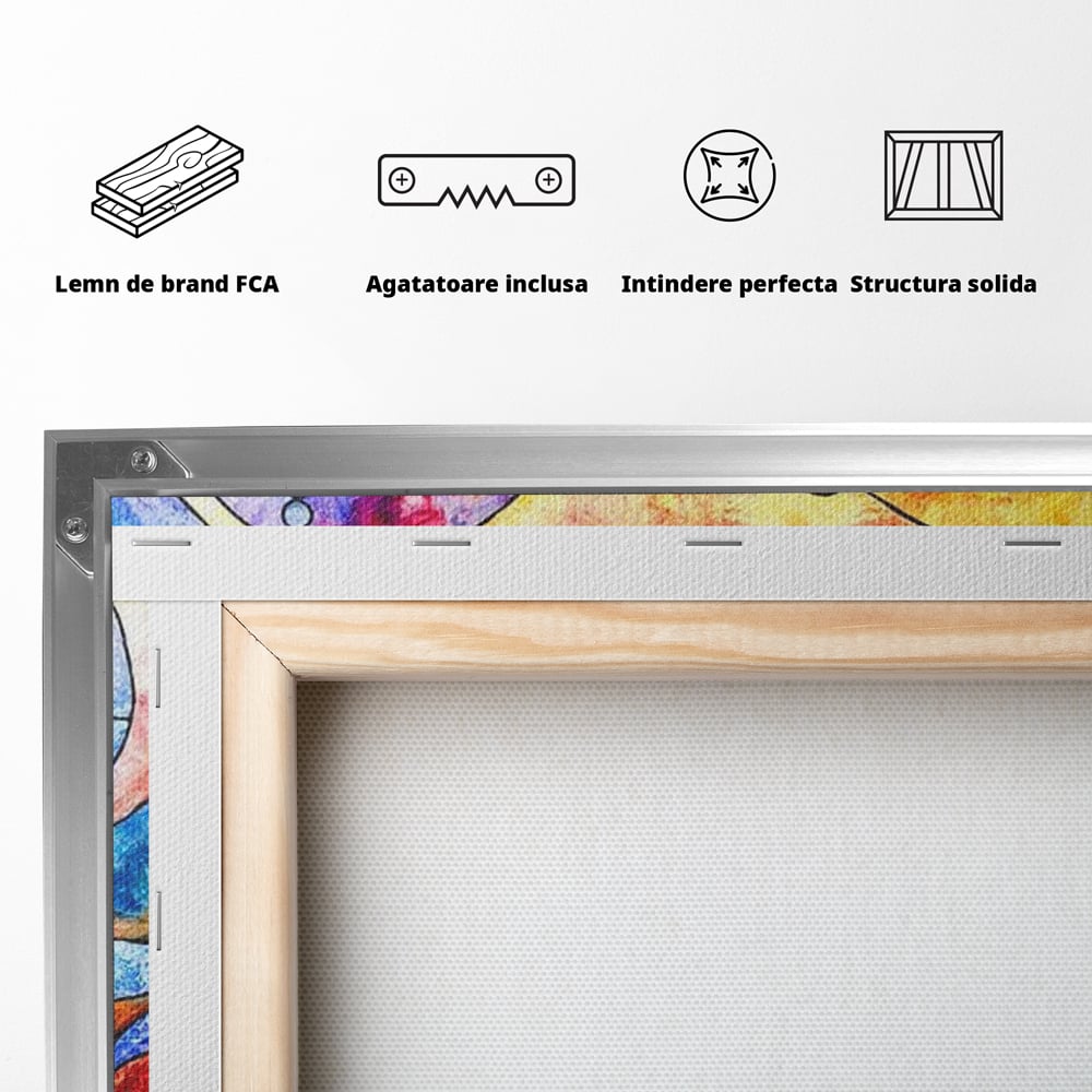 Tablou Canvas Premium, LuxCanva® E1030, Dialogul Sufletelor, Dualitate, Mister, Chipuri, Spiritual, Pereche, Living Room, Culori vibrante