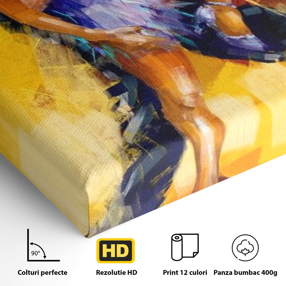 Tablou Canvas Premium LuxCanva® E1031, Focul Tangoului, Ritm, Dans, Pasional, Scena, Emotional, Living Room, Culori vibrante