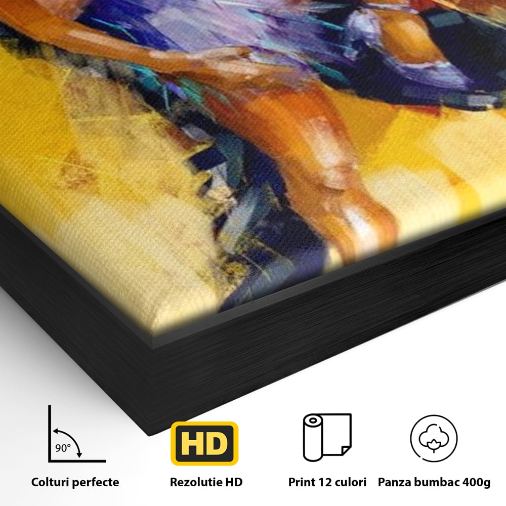 Tablou Canvas Premium LuxCanva® E1031, Focul Tangoului, Ritm, Dans, Pasional, Scena, Emotional, Living Room, Culori vibrante