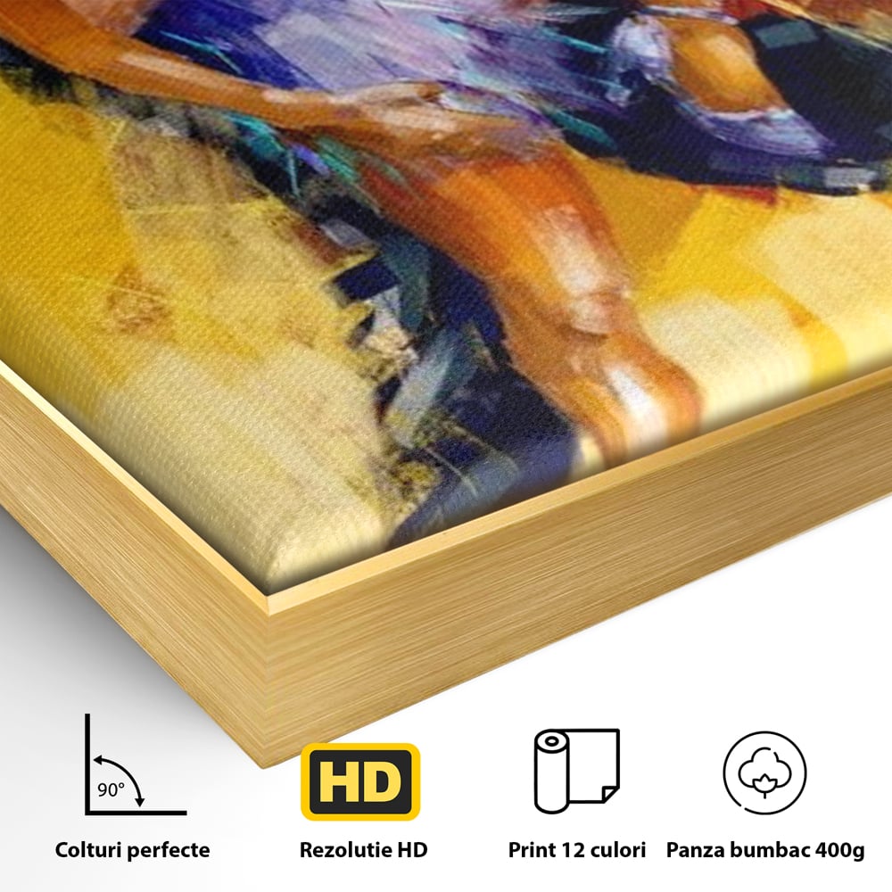 Tablou Canvas Premium LuxCanva® E1031, Focul Tangoului, Ritm, Dans, Pasional, Scena, Emotional, Living Room, Culori vibrante