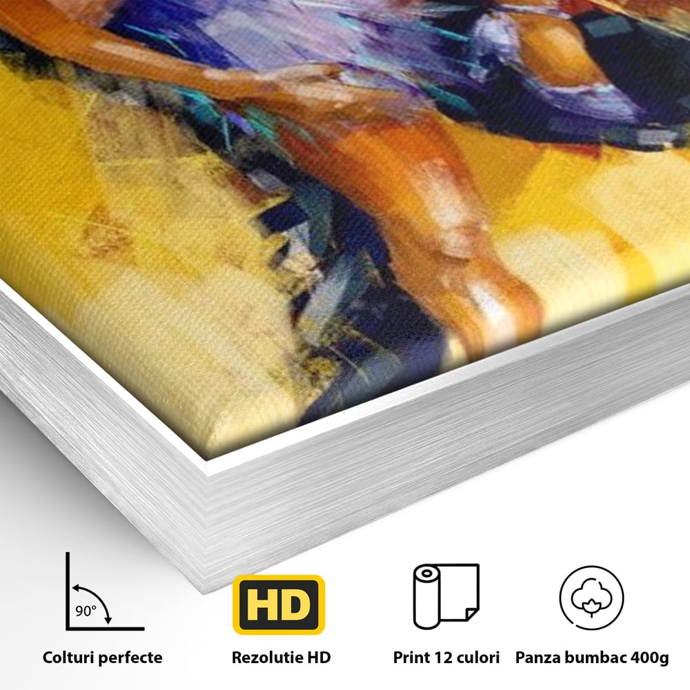 Tablou Canvas Premium LuxCanva® E1031, Focul Tangoului, Ritm, Dans, Pasional, Scena, Emotional, Living Room, Culori vibrante