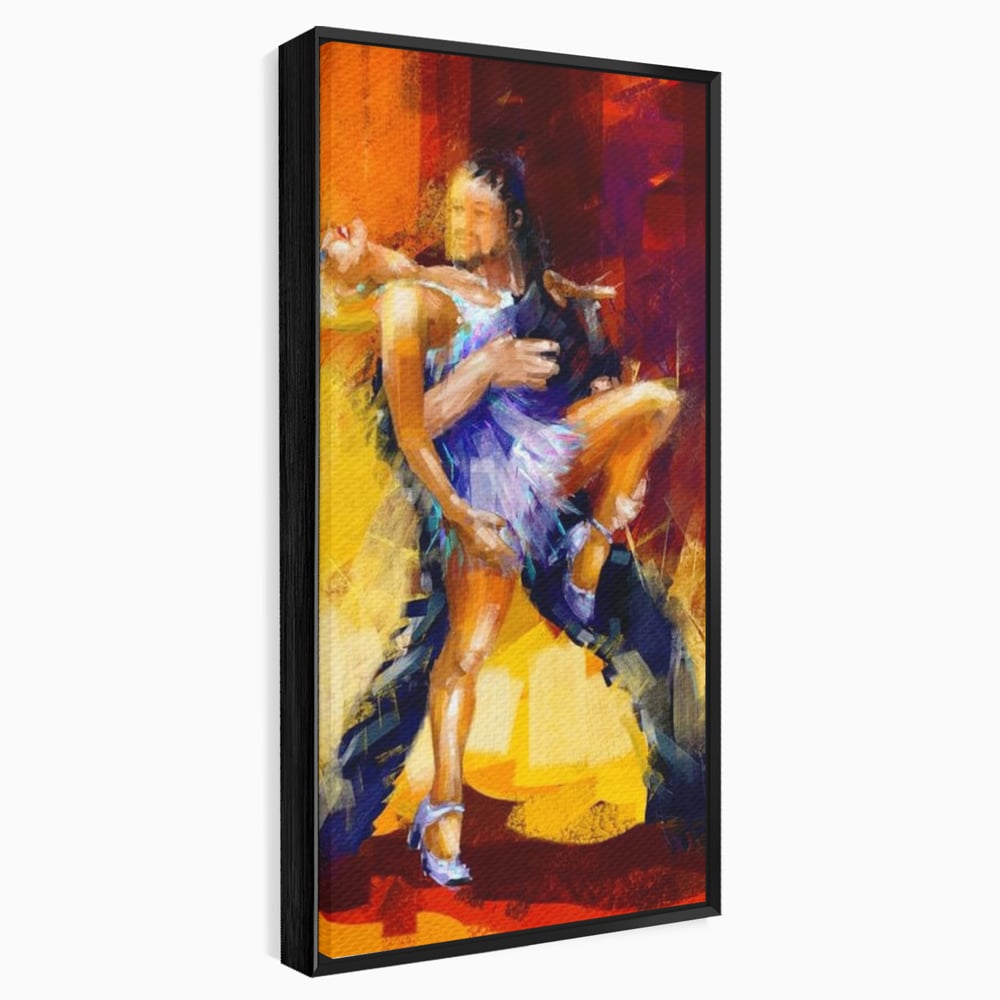 Tablou Canvas Premium LuxCanva® E1031, Focul Tangoului, Ritm, Dans, Pasional, Scena, Emotional, Living Room, Culori vibrante