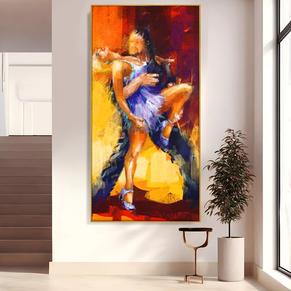Tablou Canvas Premium LuxCanva® E1031, Focul Tangoului, Ritm, Dans, Pasional, Scena, Emotional, Living Room, Culori vibrante