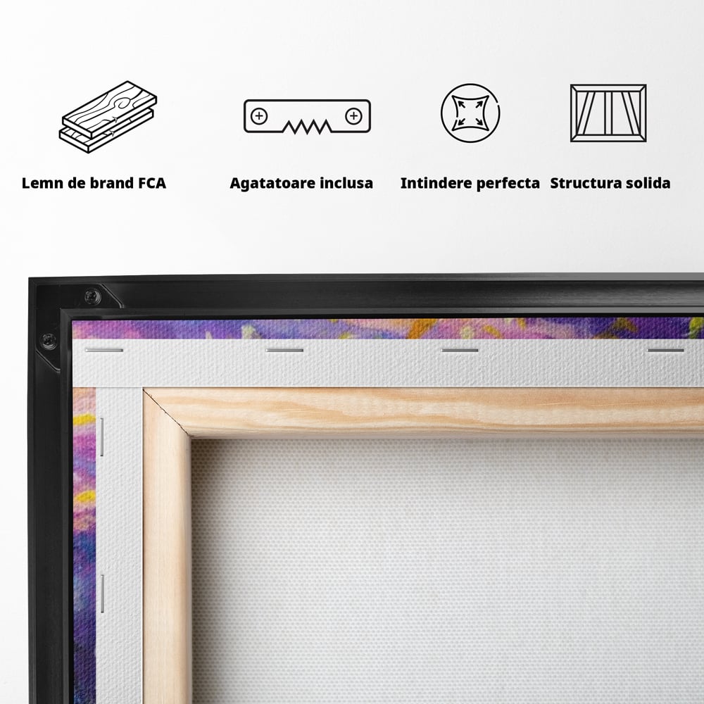 Leinwandbilder Premium LuxCanva® E1032, Hand in Hand in Richtung Unendlichkeit, Magie, Träumen, Ewigkeit, Flieder, Paar, Wohnzimmer, Lebendige Farben