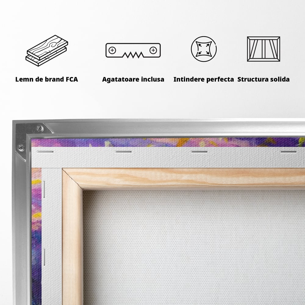 Leinwandbilder Premium LuxCanva® E1032, Hand in Hand in Richtung Unendlichkeit, Magie, Träumen, Ewigkeit, Flieder, Paar, Wohnzimmer, Lebendige Farben