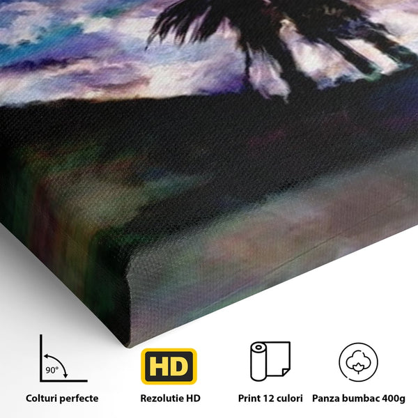 Tablou Canvas Premium LuxCanva® E1033, Sarut sub Cerul Instelat, Tandrete, Destin, Noapte, Apus, Freamat, Living Room, Culori vibrante