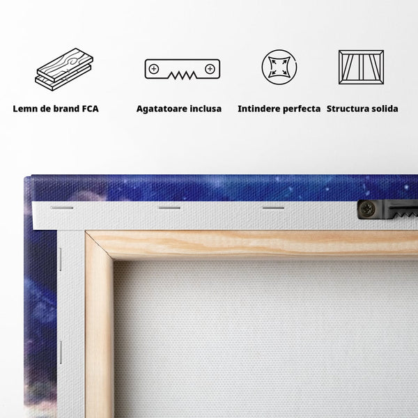 Tablou Canvas Premium LuxCanva® E1033, Sarut sub Cerul Instelat, Tandrete, Destin, Noapte, Apus, Freamat, Living Room, Culori vibrante