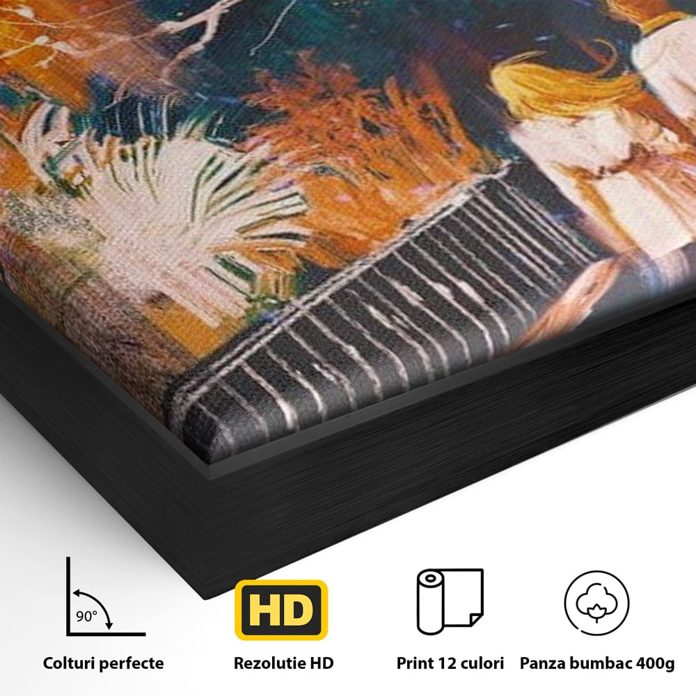 Tablou Canvas Premium LuxCanva® E1034, Tindandu-se de Mana in Parc, Toamna, Ruginiu, Natura, Parc, Cuplu, Living Room, Culori vibrante