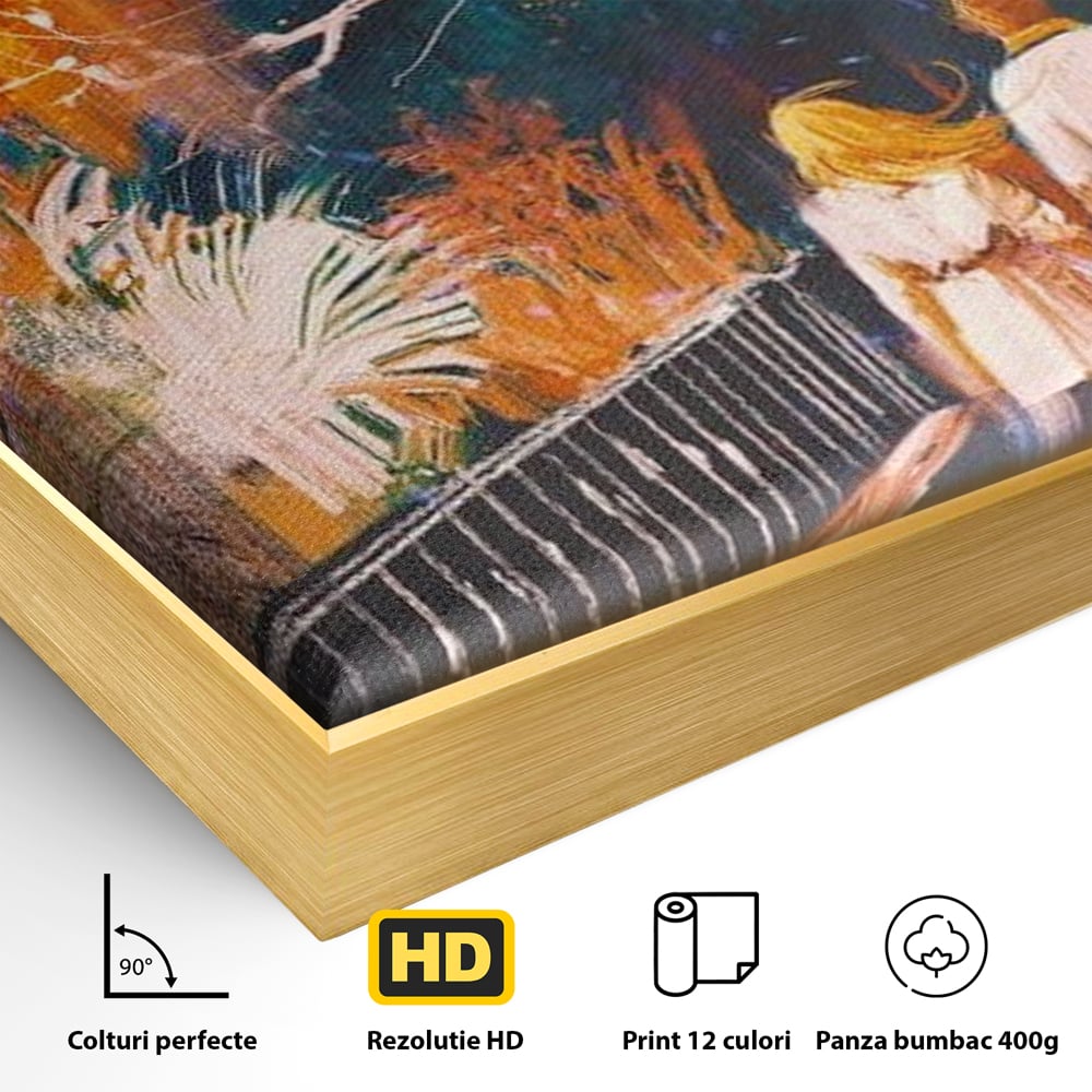 Tablou Canvas Premium LuxCanva® E1034, Tindandu-se de Mana in Parc, Toamna, Ruginiu, Natura, Parc, Cuplu, Living Room, Culori vibrante
