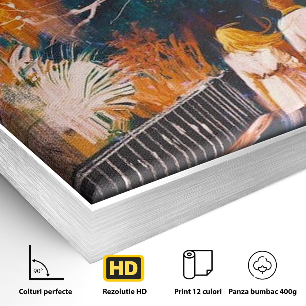 Tablou Canvas Premium LuxCanva® E1034, Tindandu-se de Mana in Parc, Toamna, Ruginiu, Natura, Parc, Cuplu, Living Room, Culori vibrante