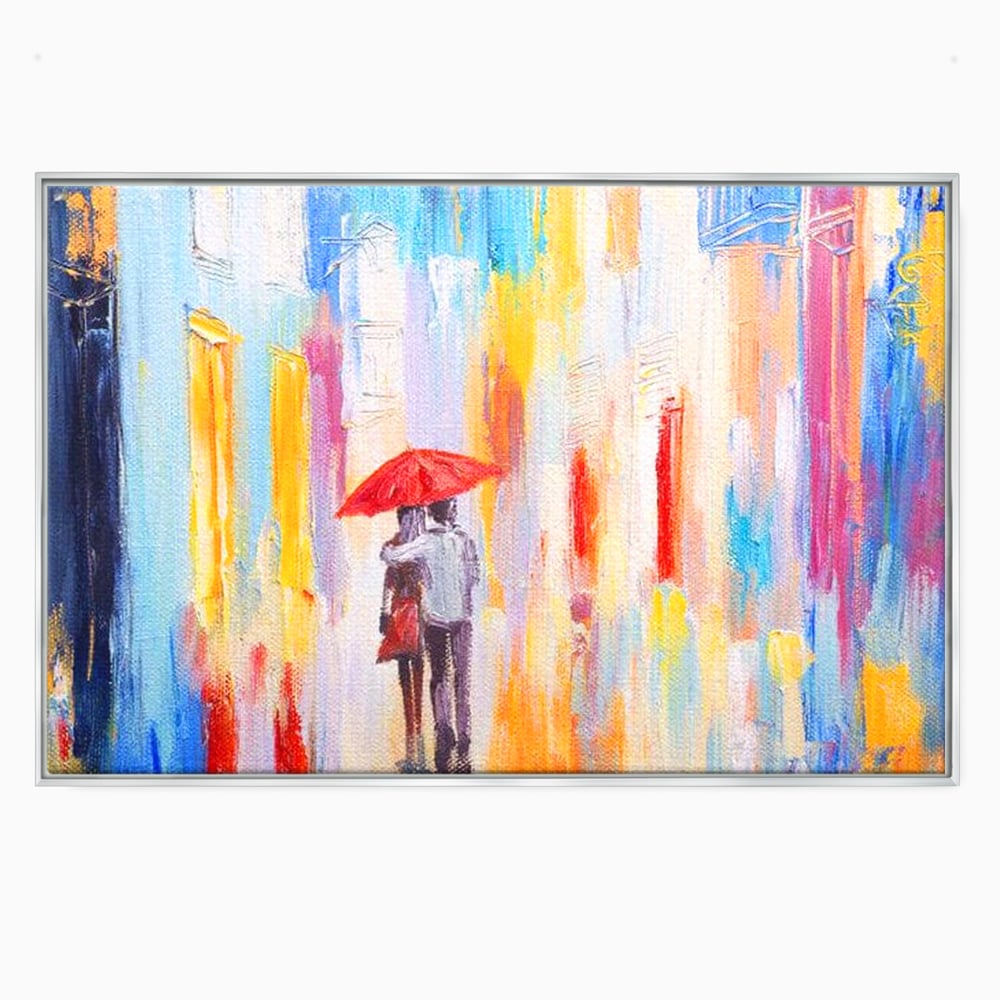 Tablou Canvas Premium LuxCanva® E1035, Ploaie Romantica, Colorit, Ploaie, Imbratisare, Armonie, Comunicare, Living Room, Culori vibrante