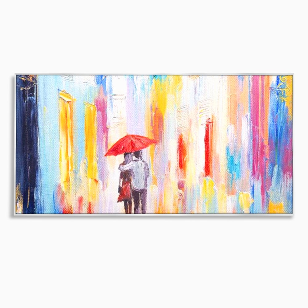 Tablou Canvas Premium LuxCanva® E1035, Ploaie Romantica, Colorit, Ploaie, Imbratisare, Armonie, Comunicare, Living Room, Culori vibrante