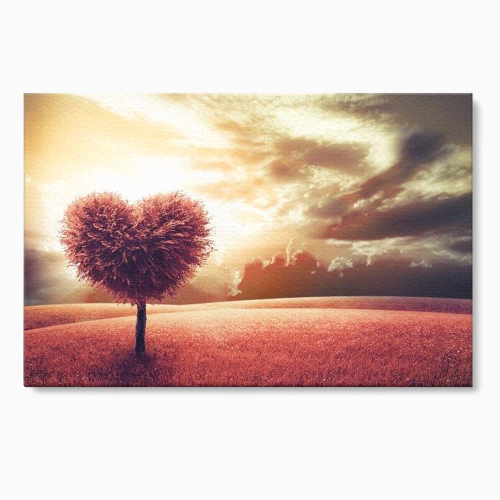 Leinwandbilder Premium LuxCanva® E1036, Heartbeats of the Earth, Baum, Wurzeln, Landschaft, Freamat, Herz, Wohnzimmer, Lebendige Farben