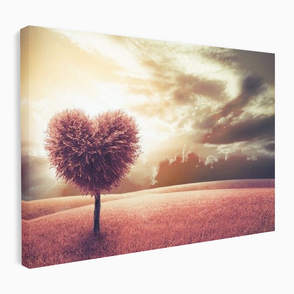 Leinwandbilder Premium LuxCanva® E1036, Heartbeats of the Earth, Baum, Wurzeln, Landschaft, Freamat, Herz, Wohnzimmer, Lebendige Farben