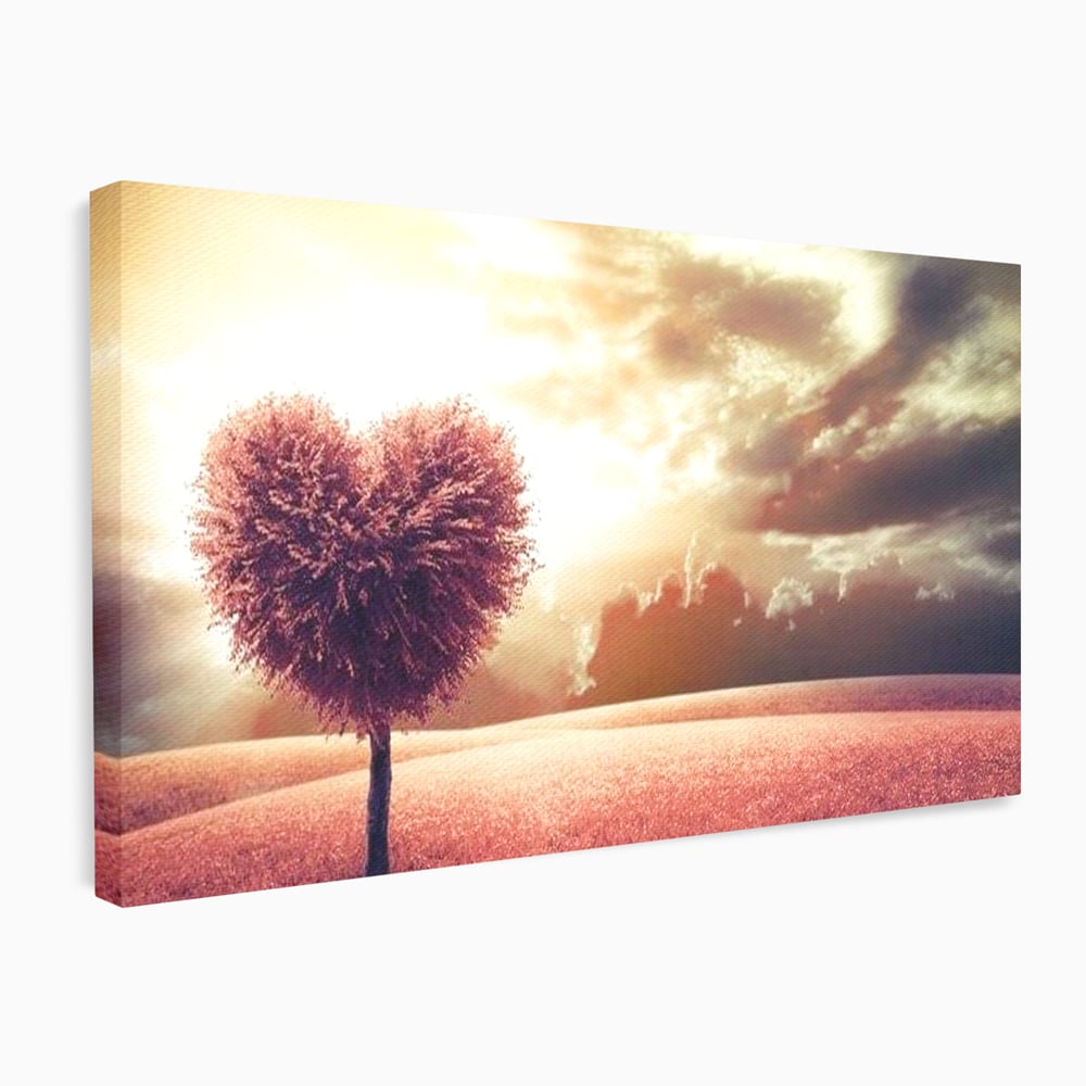 Leinwandbilder Premium LuxCanva® E1036, Heartbeats of the Earth, Baum, Wurzeln, Landschaft, Freamat, Herz, Wohnzimmer, Lebendige Farben