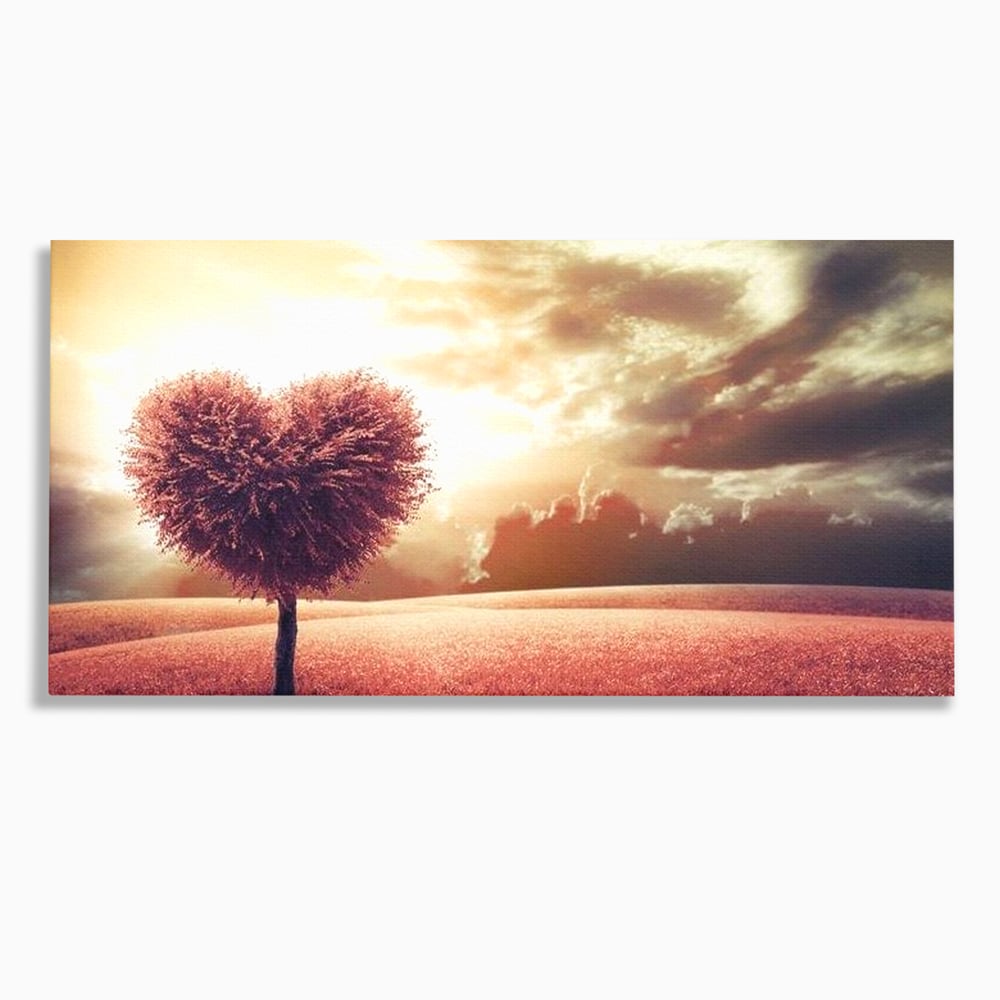 Leinwandbilder Premium LuxCanva® E1036, Heartbeats of the Earth, Baum, Wurzeln, Landschaft, Freamat, Herz, Wohnzimmer, Lebendige Farben