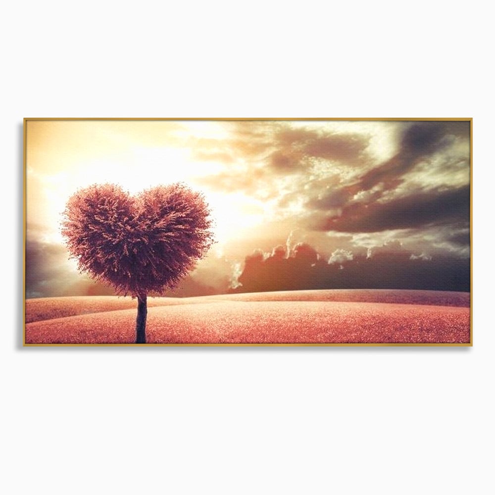 Leinwandbilder Premium LuxCanva® E1036, Heartbeats of the Earth, Baum, Wurzeln, Landschaft, Freamat, Herz, Wohnzimmer, Lebendige Farben
