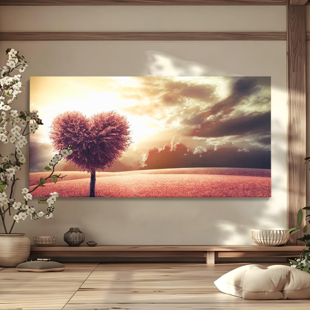 Leinwandbilder Premium LuxCanva® E1036, Heartbeats of the Earth, Baum, Wurzeln, Landschaft, Freamat, Herz, Wohnzimmer, Lebendige Farben