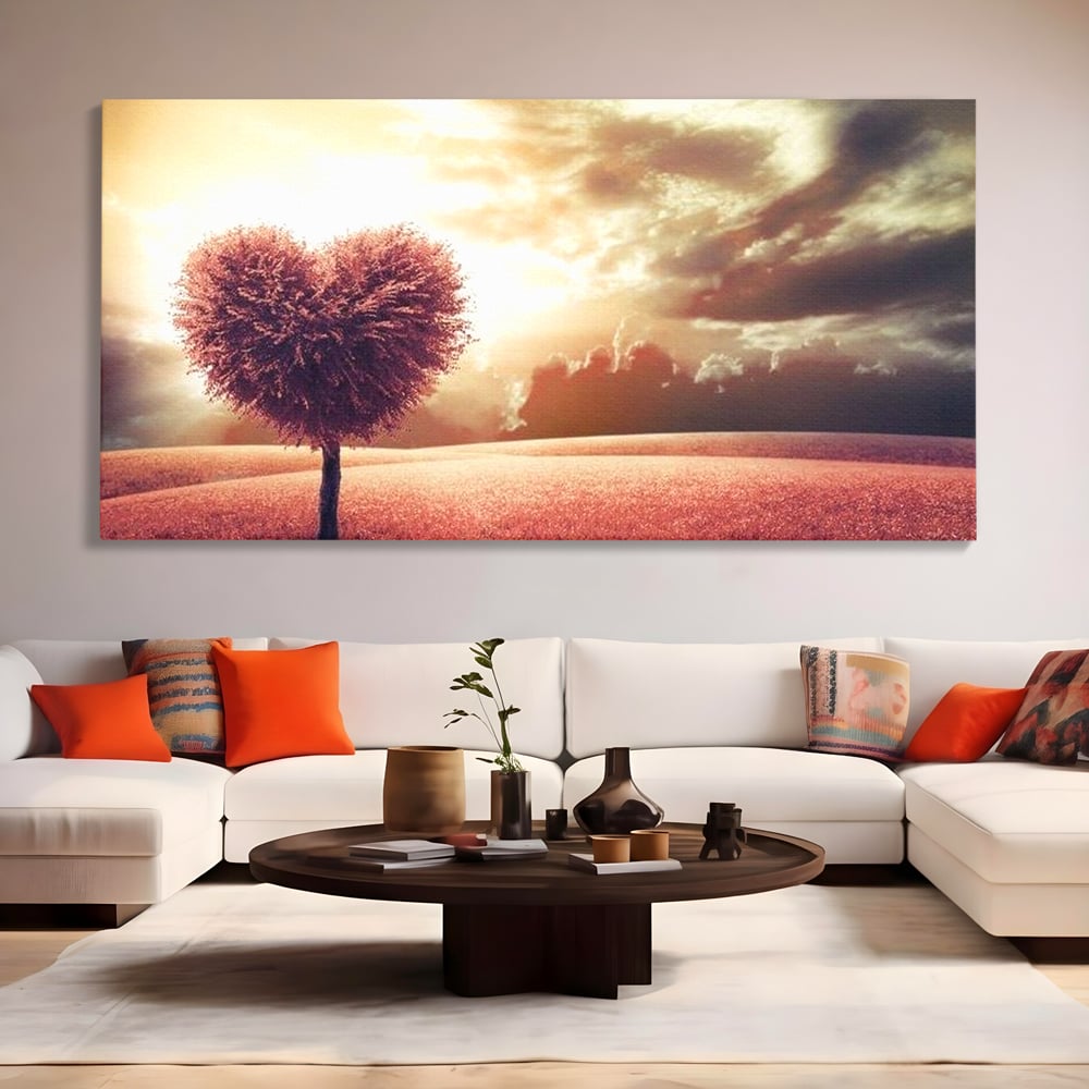 Leinwandbilder Premium LuxCanva® E1036, Heartbeats of the Earth, Baum, Wurzeln, Landschaft, Freamat, Herz, Wohnzimmer, Lebendige Farben