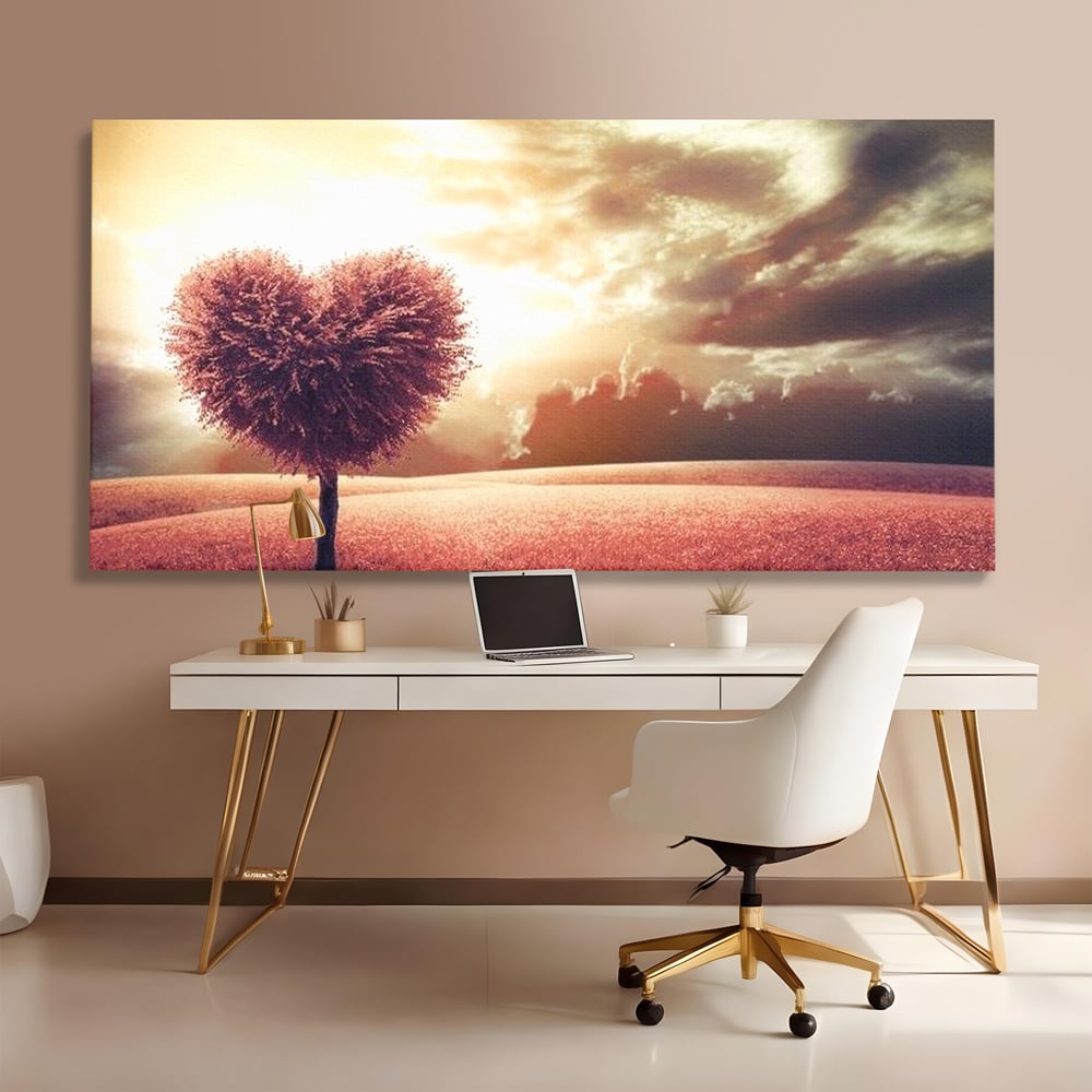 Leinwandbilder Premium LuxCanva® E1036, Heartbeats of the Earth, Baum, Wurzeln, Landschaft, Freamat, Herz, Wohnzimmer, Lebendige Farben