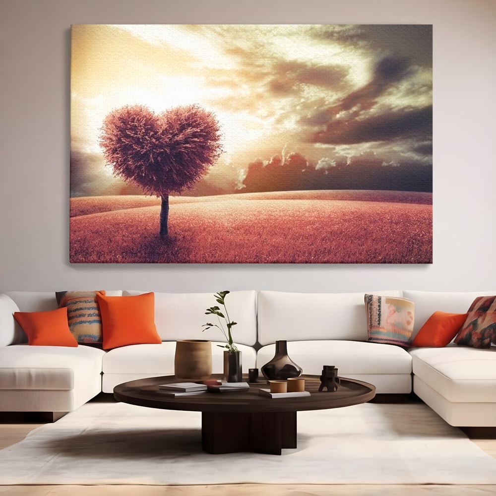 Leinwandbilder Premium LuxCanva® E1036, Heartbeats of the Earth, Baum, Wurzeln, Landschaft, Freamat, Herz, Wohnzimmer, Lebendige Farben