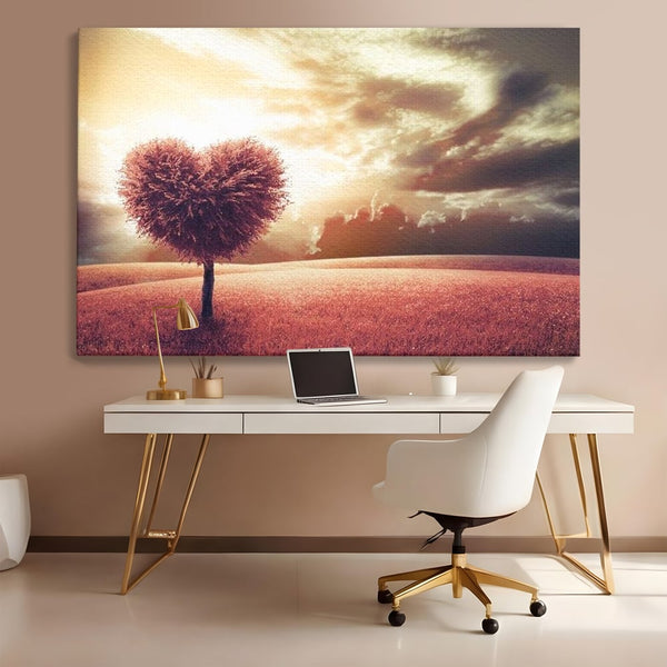 Leinwandbilder Premium LuxCanva® E1036, Heartbeats of the Earth, Baum, Wurzeln, Landschaft, Freamat, Herz, Wohnzimmer, Lebendige Farben