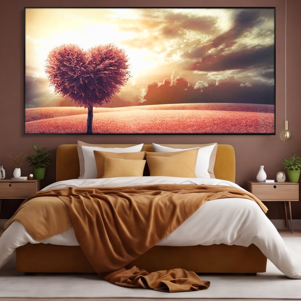 Leinwandbilder Premium LuxCanva® E1036, Heartbeats of the Earth, Baum, Wurzeln, Landschaft, Freamat, Herz, Wohnzimmer, Lebendige Farben