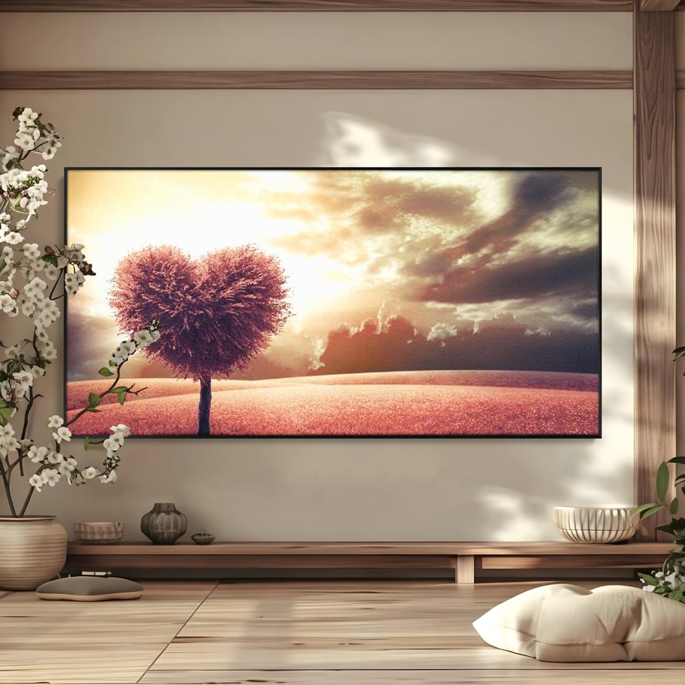 Leinwandbilder Premium LuxCanva® E1036, Heartbeats of the Earth, Baum, Wurzeln, Landschaft, Freamat, Herz, Wohnzimmer, Lebendige Farben