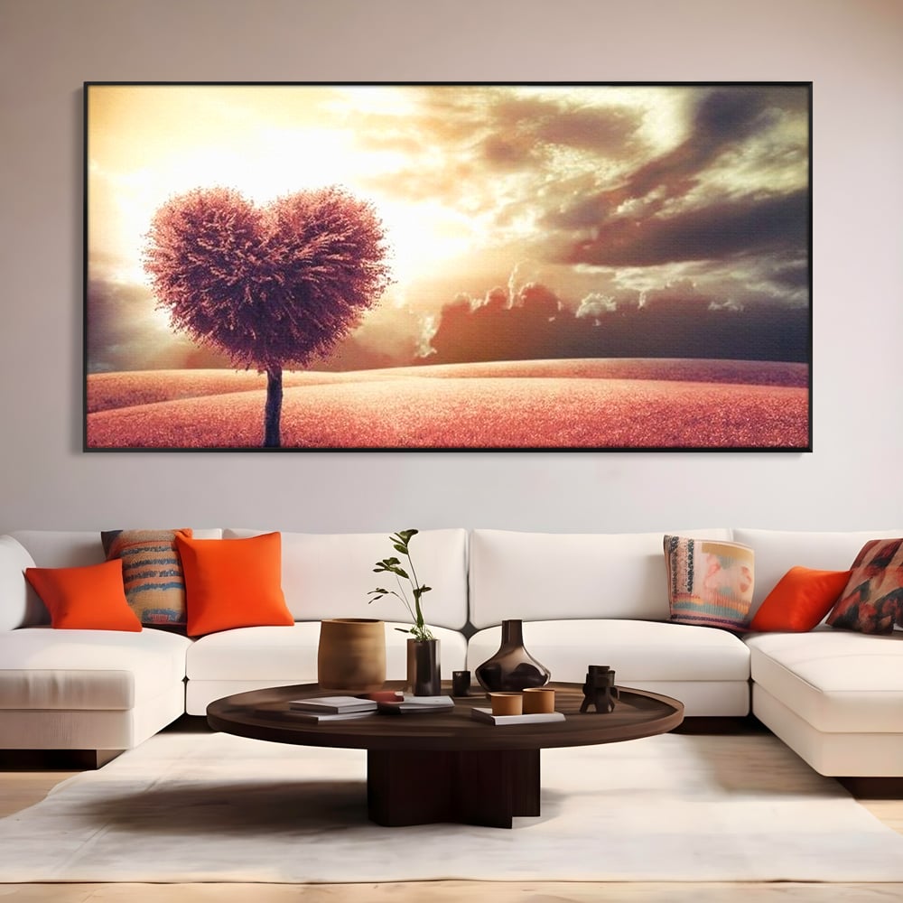 Leinwandbilder Premium LuxCanva® E1036, Heartbeats of the Earth, Baum, Wurzeln, Landschaft, Freamat, Herz, Wohnzimmer, Lebendige Farben