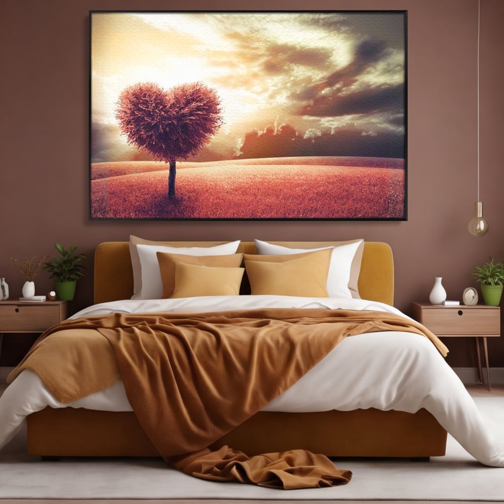Leinwandbilder Premium LuxCanva® E1036, Heartbeats of the Earth, Baum, Wurzeln, Landschaft, Freamat, Herz, Wohnzimmer, Lebendige Farben
