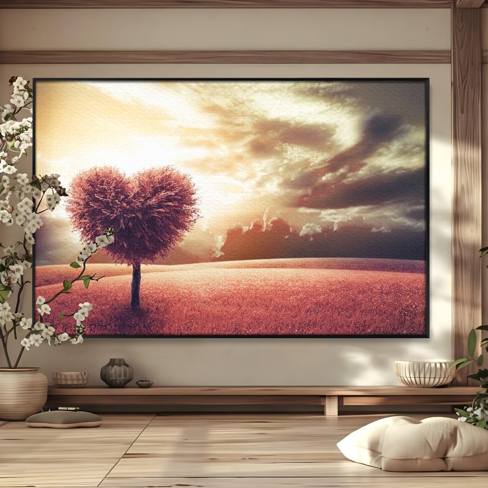 Leinwandbilder Premium LuxCanva® E1036, Heartbeats of the Earth, Baum, Wurzeln, Landschaft, Freamat, Herz, Wohnzimmer, Lebendige Farben
