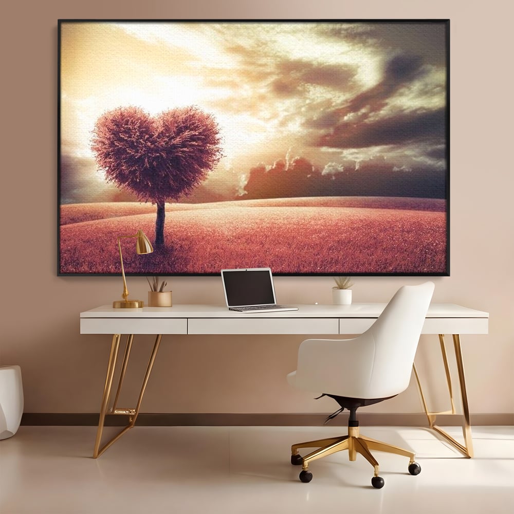 Leinwandbilder Premium LuxCanva® E1036, Heartbeats of the Earth, Baum, Wurzeln, Landschaft, Freamat, Herz, Wohnzimmer, Lebendige Farben