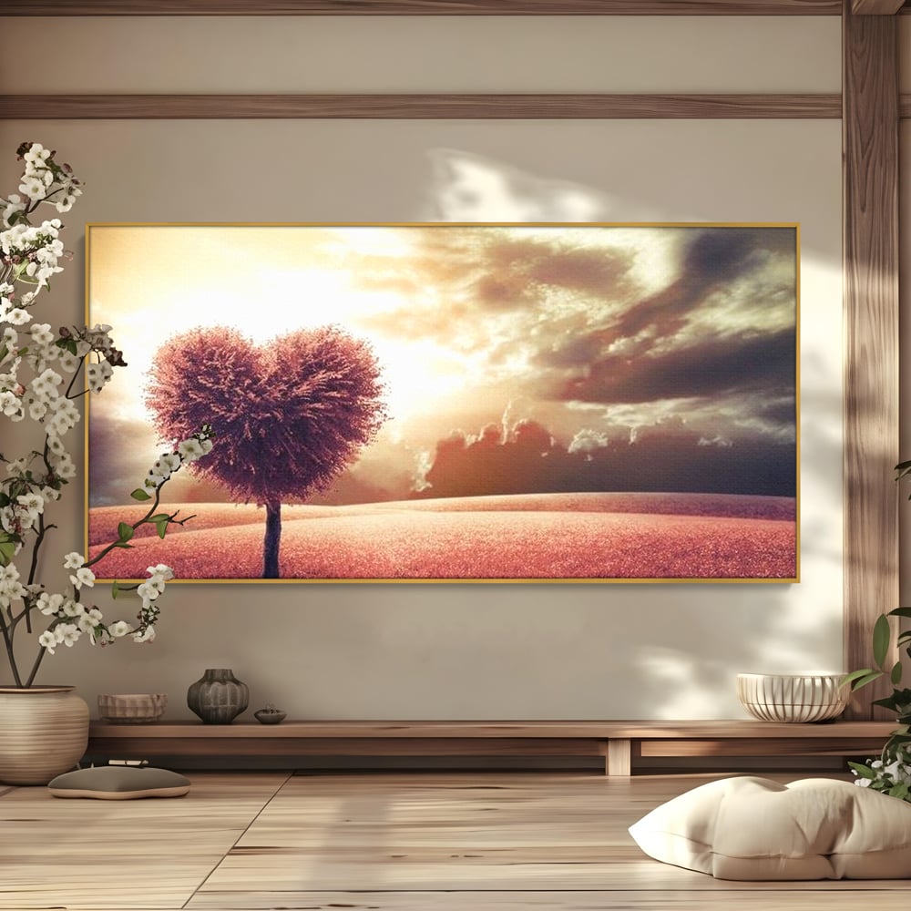 Leinwandbilder Premium LuxCanva® E1036, Heartbeats of the Earth, Baum, Wurzeln, Landschaft, Freamat, Herz, Wohnzimmer, Lebendige Farben