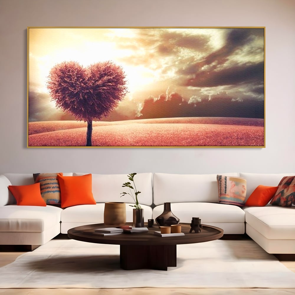 Leinwandbilder Premium LuxCanva® E1036, Heartbeats of the Earth, Baum, Wurzeln, Landschaft, Freamat, Herz, Wohnzimmer, Lebendige Farben