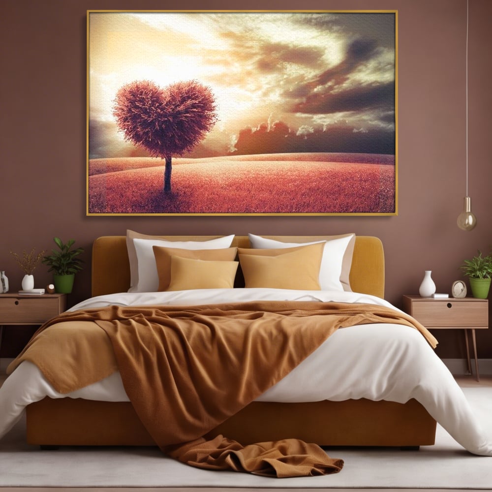 Leinwandbilder Premium LuxCanva® E1036, Heartbeats of the Earth, Baum, Wurzeln, Landschaft, Freamat, Herz, Wohnzimmer, Lebendige Farben