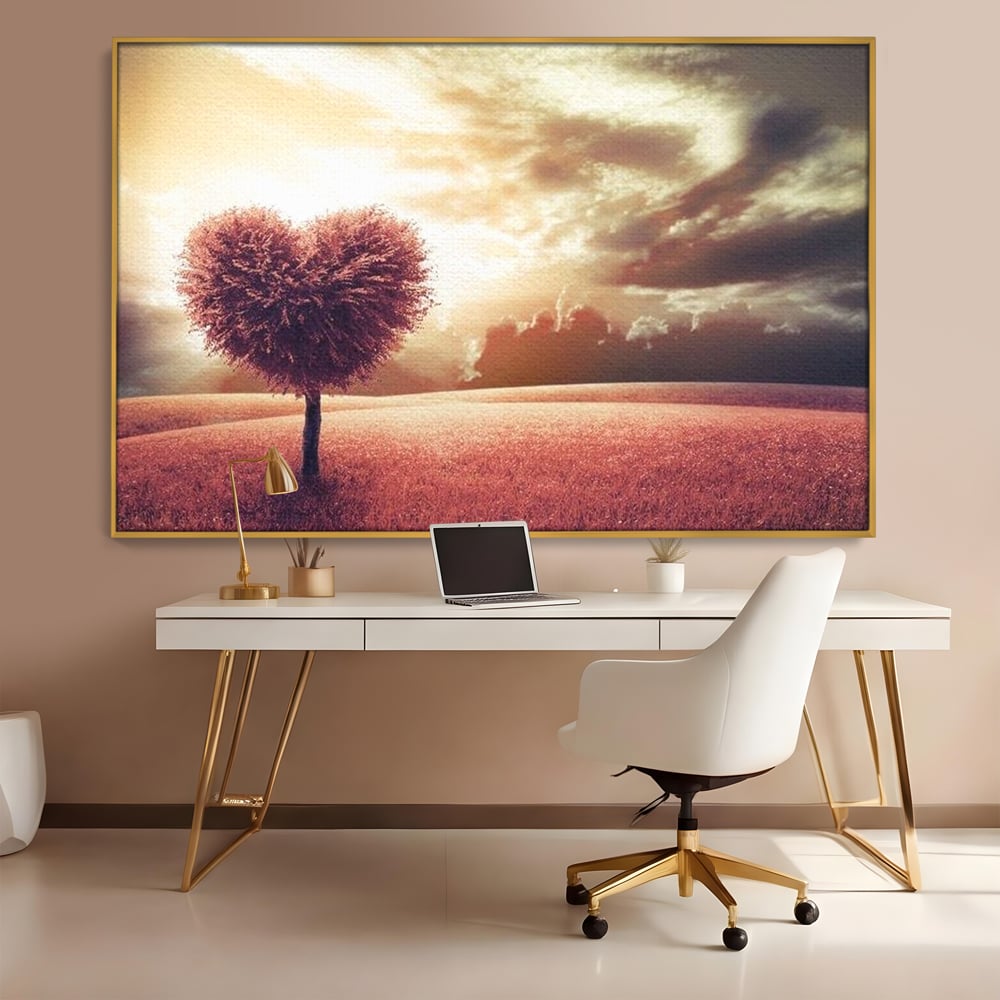 Leinwandbilder Premium LuxCanva® E1036, Heartbeats of the Earth, Baum, Wurzeln, Landschaft, Freamat, Herz, Wohnzimmer, Lebendige Farben
