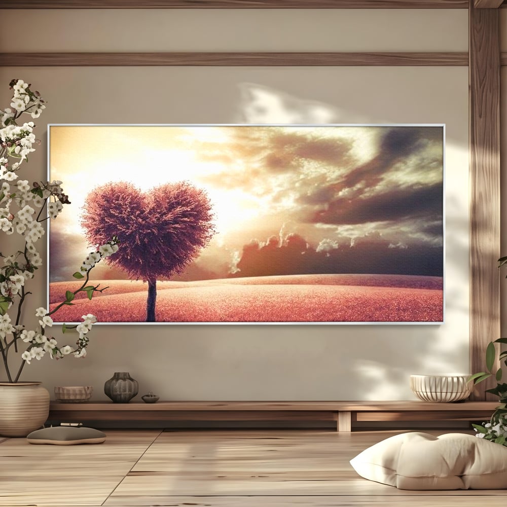 Leinwandbilder Premium LuxCanva® E1036, Heartbeats of the Earth, Baum, Wurzeln, Landschaft, Freamat, Herz, Wohnzimmer, Lebendige Farben