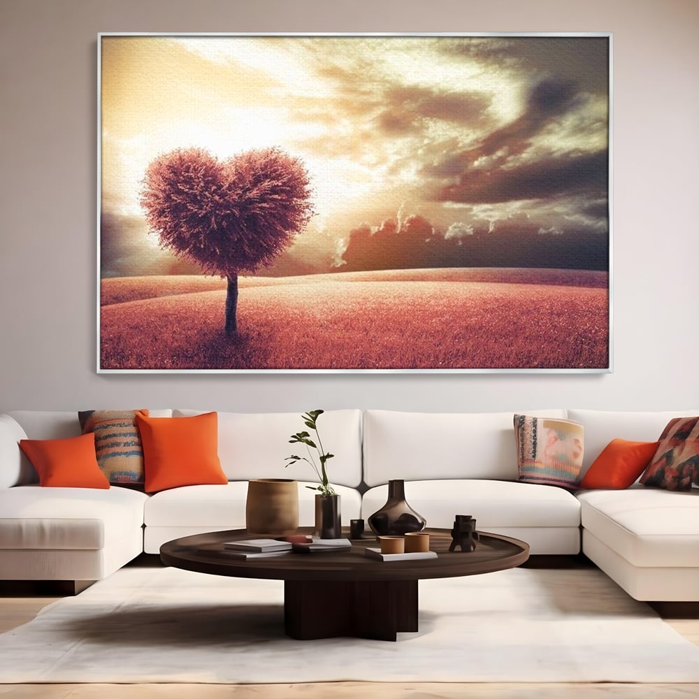 Leinwandbilder Premium LuxCanva® E1036, Heartbeats of the Earth, Baum, Wurzeln, Landschaft, Freamat, Herz, Wohnzimmer, Lebendige Farben
