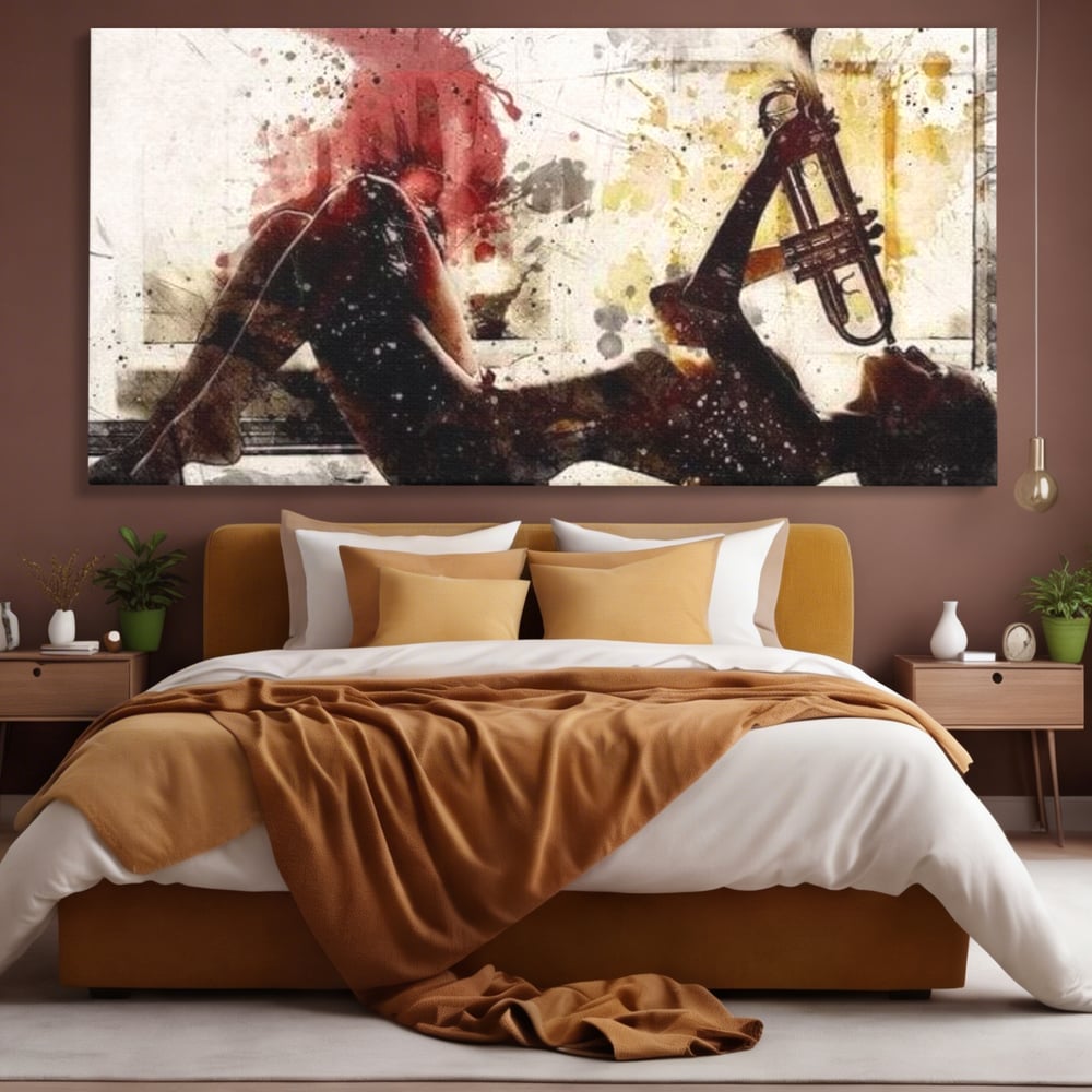 Tablou Canvas Premium LuxCanva® E1037, Muzica din Interior, Jazz, Muzica, Avangardist, Instrumental, Trup, Living Room, Culori vibrante