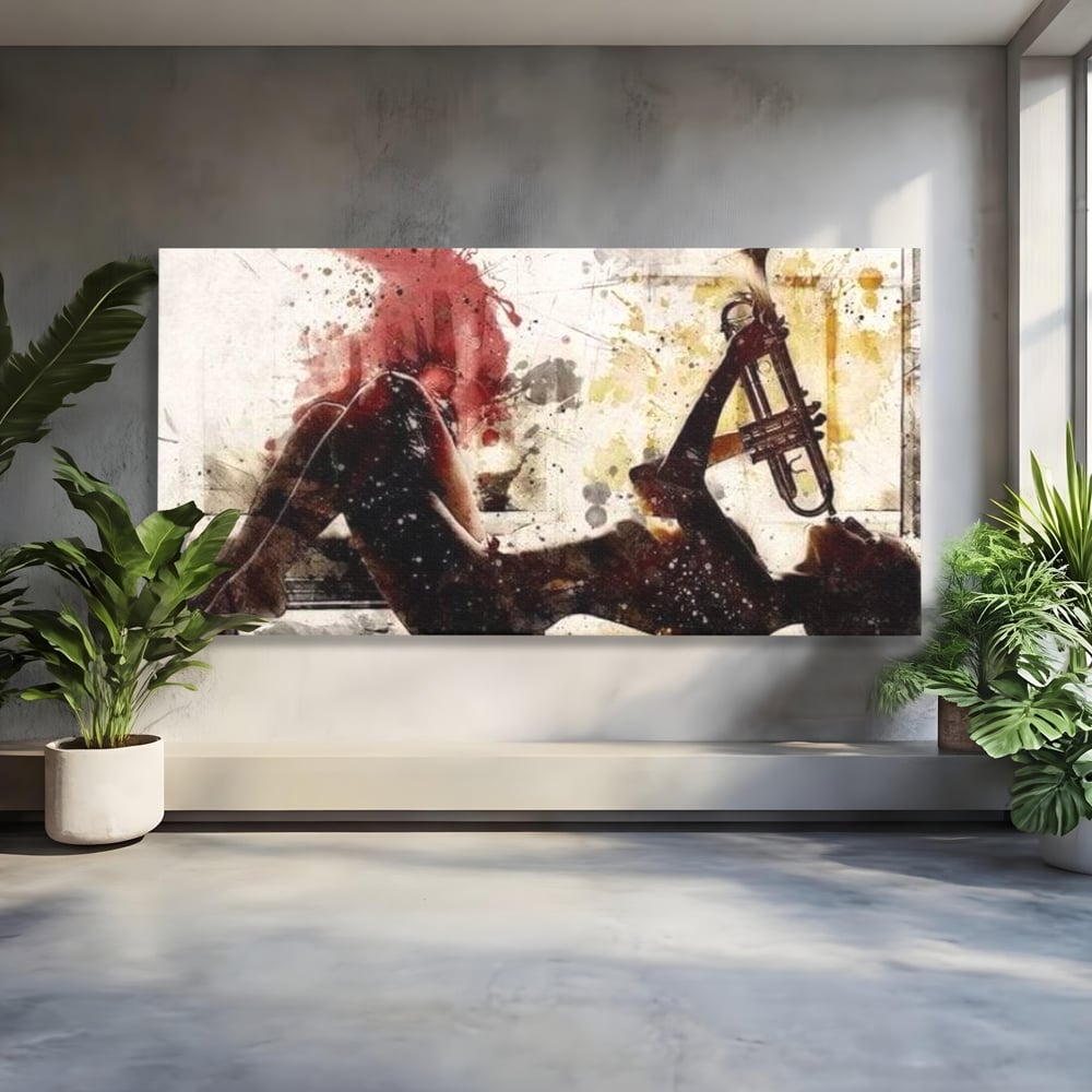 Tablou Canvas Premium LuxCanva® E1037, Muzica din Interior, Jazz, Muzica, Avangardist, Instrumental, Trup, Living Room, Culori vibrante