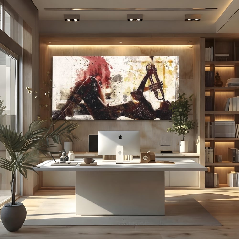 Tablou Canvas Premium LuxCanva® E1037, Muzica din Interior, Jazz, Muzica, Avangardist, Instrumental, Trup, Living Room, Culori vibrante