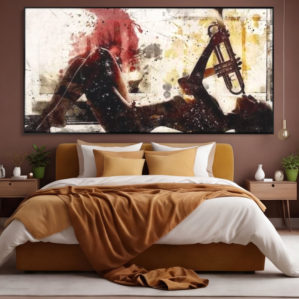 Tablou Canvas Premium LuxCanva® E1037, Muzica din Interior, Jazz, Muzica, Avangardist, Instrumental, Trup, Living Room, Culori vibrante