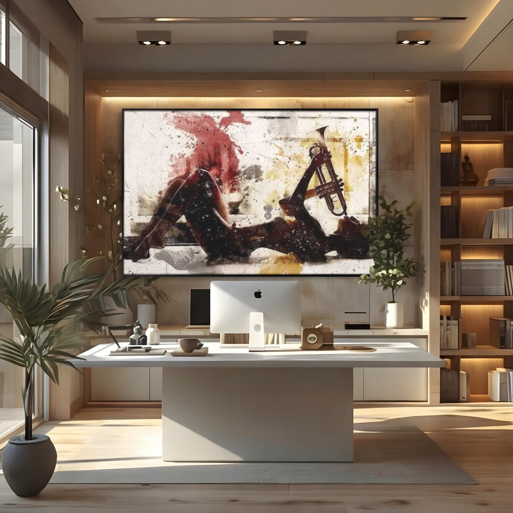 Tablou Canvas Premium LuxCanva® E1037, Muzica din Interior, Jazz, Muzica, Avangardist, Instrumental, Trup, Living Room, Culori vibrante